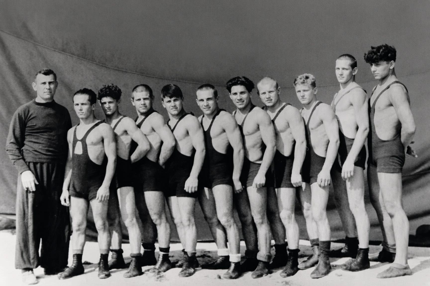 1955 год — тренер В.Г. Корнилов со сборной Ленинграда